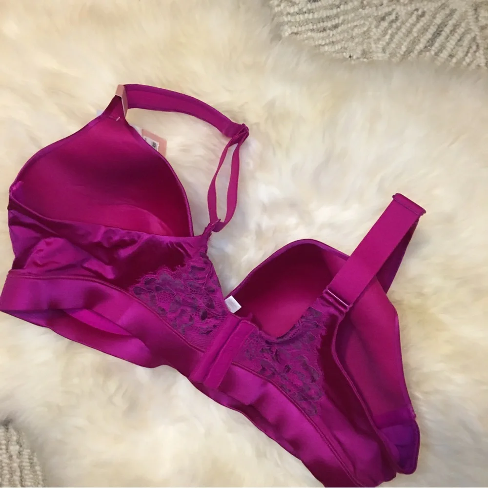Cacique Lane Bryant Bra and Panty Set Pink and Black 40DD and 18/20 NWT